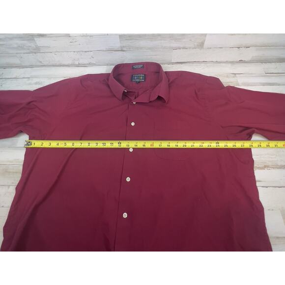 ALEXANDER JULIAN COLOURS Men's 2X Button Down Dark Red Solid Button-down - Picture 4 of 5